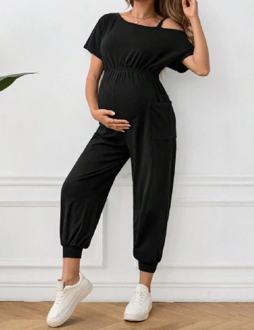 Salopeta SHEIN Maternity, negru