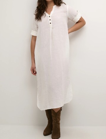 Rochie medie Cream, alb