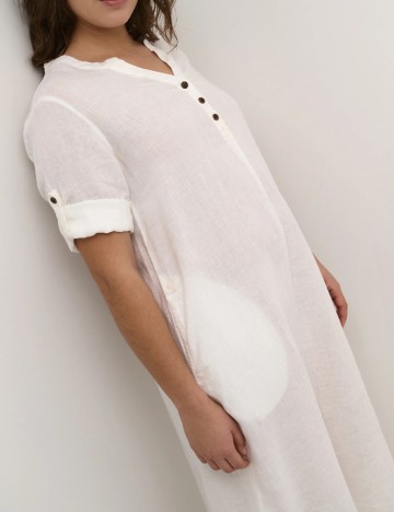 Rochie medie Cream, alb
