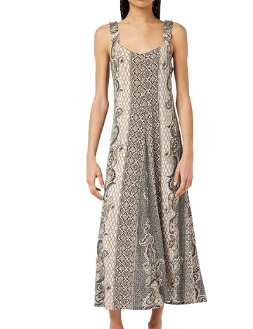 Rochie lunga Cream, mix culori