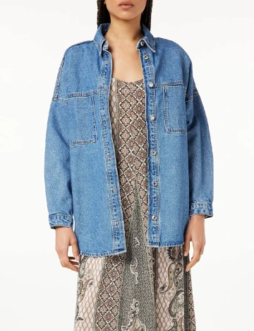 Rochie lunga Cream, mix culori