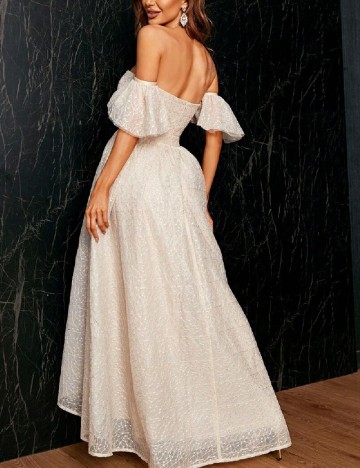Rochie lunga Miss ord, crem