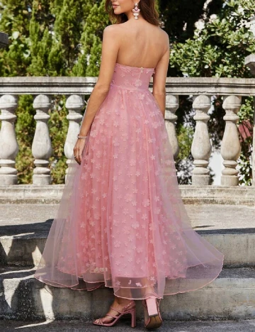 Rochie lunga Double Crazy, roz