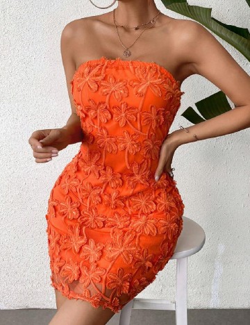 Rochie scurta SHEIN, portocaliu