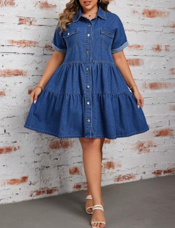 Rochie scurta SHEIN CURVE, albastru