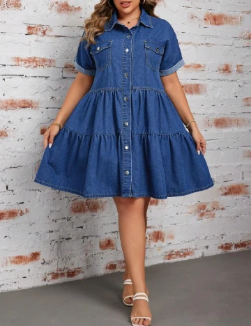 Rochie scurta SHEIN CURVE, albastru