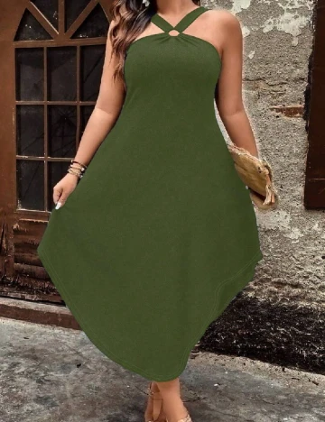 Rochie medie SHEIN CURVE, verde