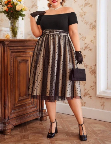 Rochie medie SHEIN CURVE, negru