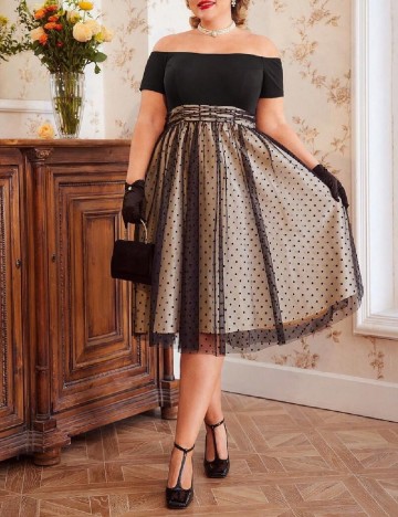 Rochie medie SHEIN CURVE, negru
