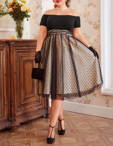 Rochie medie SHEIN CURVE, negru