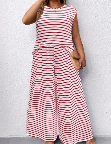 Compleu SHEIN CURVE, rosu/alb