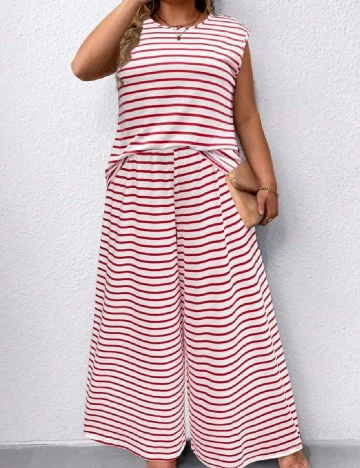 Compleu SHEIN CURVE, rosu/alb Alb