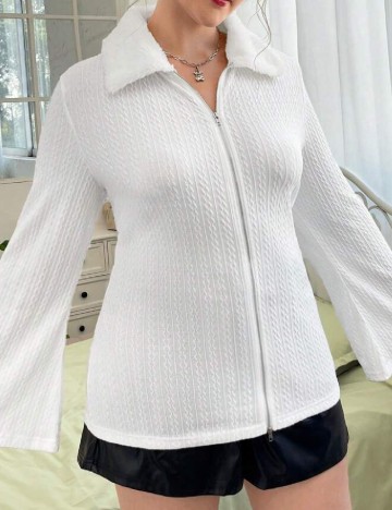 
						Bluza SHEIN CURVE, alb