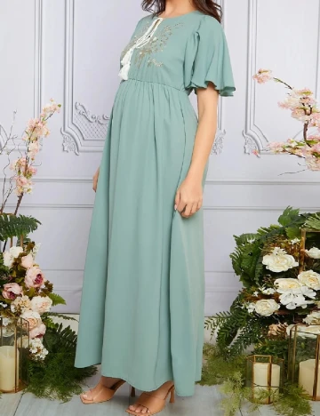 Rochie lunga SHEIN Maternity, verde Verde