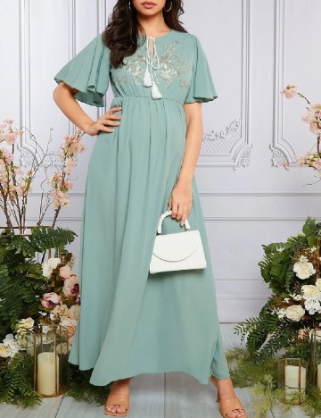 Rochie lunga SHEIN Maternity, verde