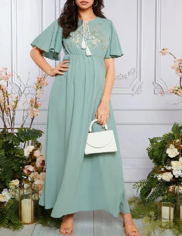 Rochie lunga SHEIN Maternity, verde Verde
