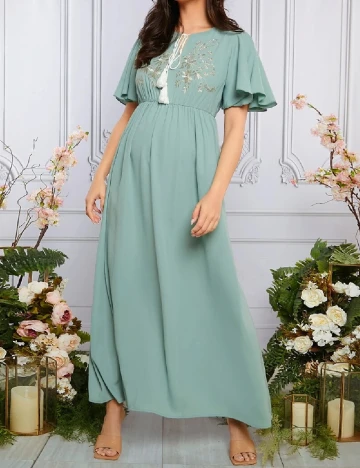 Rochie lunga SHEIN Maternity, verde Verde