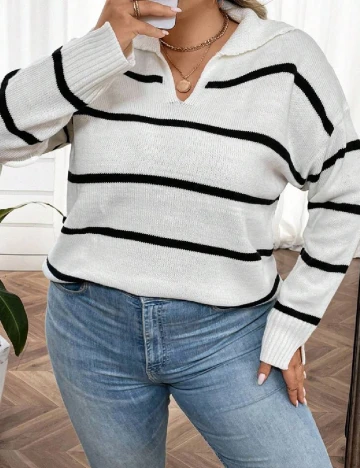 Pulover SHEIN CURVE, ecru