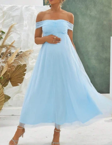 Rochie lunga SHEIN Maternity, albastru