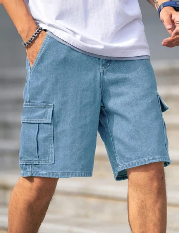 Pantaloni scurti SHEIN, albastru