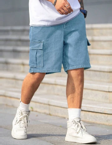 Pantaloni scurti SHEIN, albastru