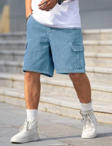 Pantaloni scurti SHEIN, albastru