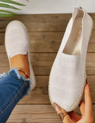 Espadrile SHEIN, ecru Alb