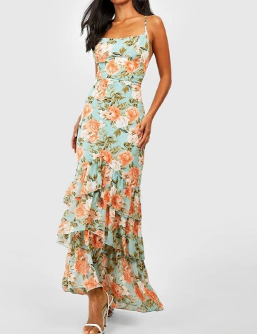 Rochie lunga Boohoo, floral print