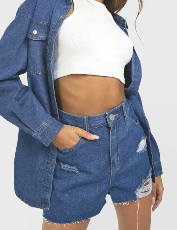 Pantaloni scurti Boohoo, albastru