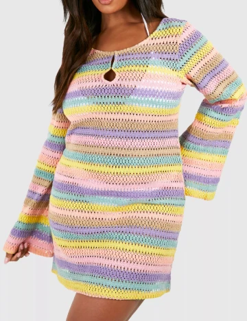 Rochie de plaja Boohoo Plus Size, mix culori