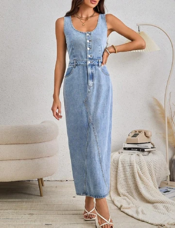 Rochie lunga SHEIN, albastru Albastru