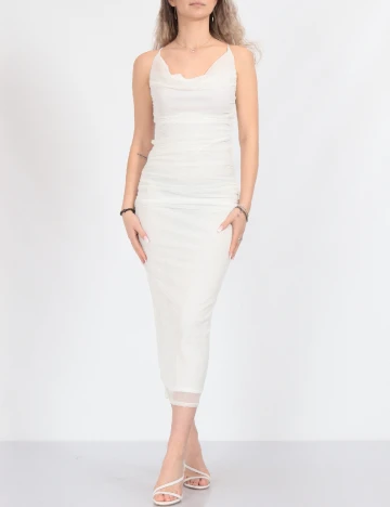 Rochie medie Boohoo, alb