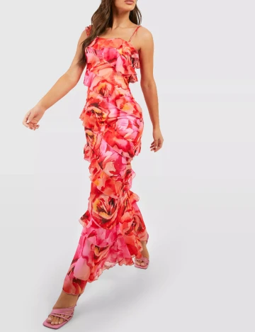 Rochie lunga Boohoo, mix culori