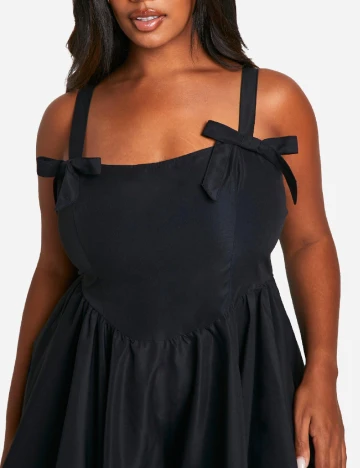 Rochie scurta Boohoo Plus Size, negru