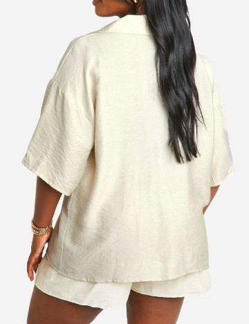 Camasa Boohoo Plus Size, bej