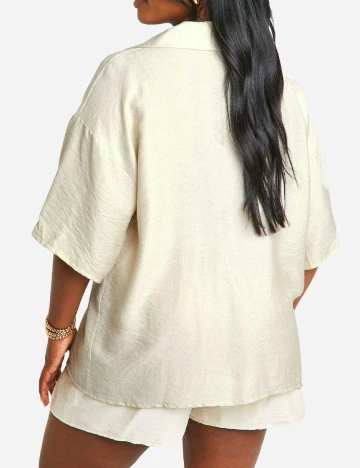 Camasa Boohoo Plus Size, bej