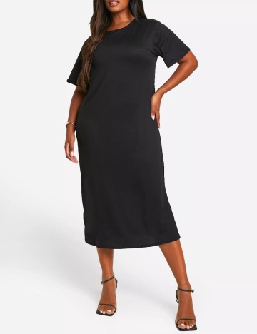 Rochie medie Boohoo Plus Size, negru