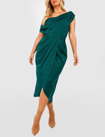 Rochie medie Boohoo Plus Size, verde