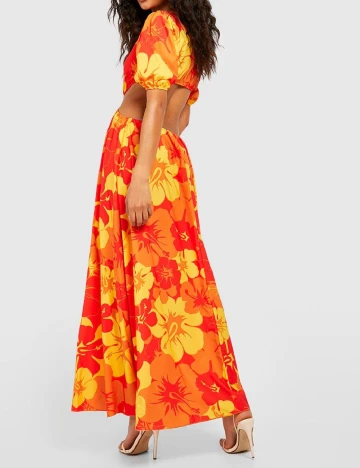 Rochie lunga Boohoo, portocaliu