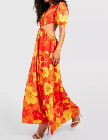 Rochie lunga Boohoo, portocaliu