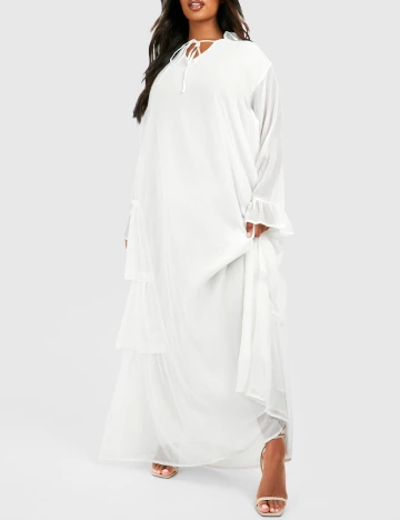 Rochie lunga Boohoo Plus Size, alb