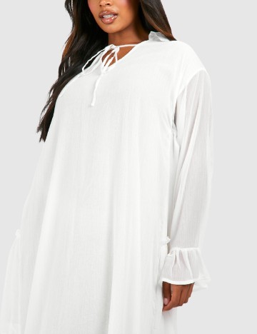Rochie lunga Boohoo Plus Size, alb
