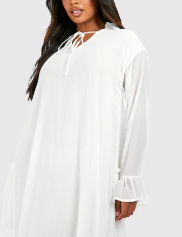 Rochie lunga Boohoo Plus Size, alb