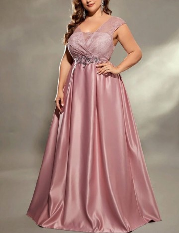 Rochie lunga Mgiacy, roz