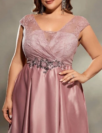 Rochie lunga Mgiacy, roz