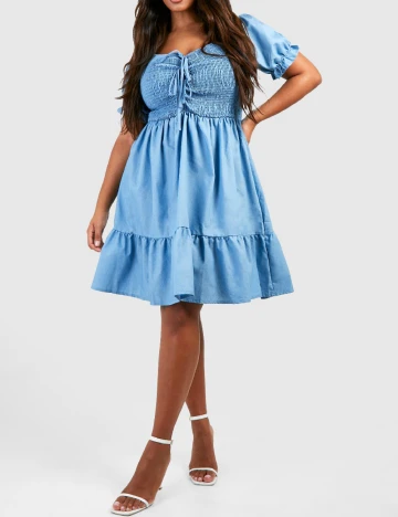Rochie scurta Boohoo Plus Size, albastru