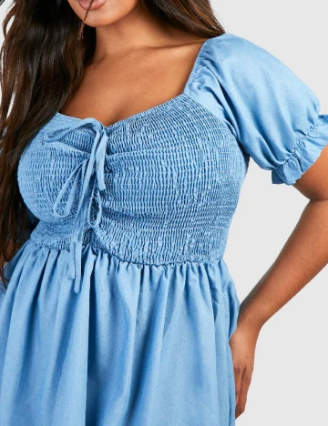 Rochie scurta Boohoo Plus Size, albastru