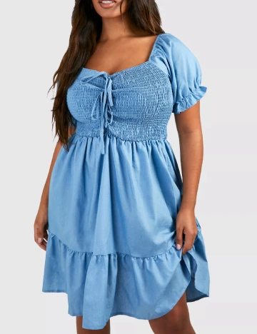 Rochie scurta Boohoo Plus Size, albastru