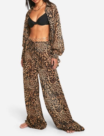 Pantaloni de plaja Boohoo, animal print