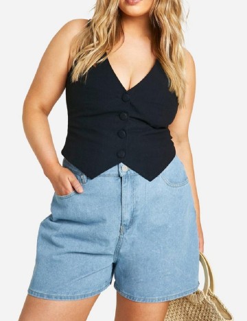 Vesta Boohoo Plus Size, negru